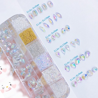 อุปกรณ์ตกแต่งเล็บกาว Ab Rhinestones 3D สําหรับตกแต่งเล็บ