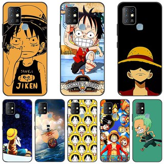 เคสโทรศัพท์ซิลิโคน TPU แบบบาง พิมพ์ลายการ์ตูนอนิเมะ สีดํา สำหรับ Infinix Hot 10 Play Hot 10