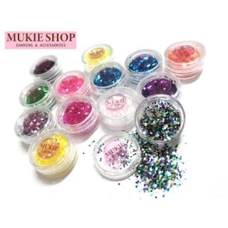 DIY Glitter กลิตเตอร์ กากเพชร แบบกระปุก แต่งเล็บ แต่งเรซิ่น Mukie shop มุกี้ ช้อป