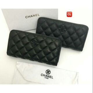 กระเป๋าตัง Chanel อะไหร่รมควัน ซิบรอบ พรีเมี่ยม ปั๊มทุกจุก งานสวยมากก