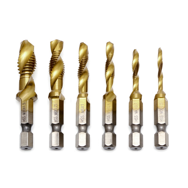 Pcf * 1PC Hex Shank M3-M10 สําหรับไทเทเนียมชุบ HSS มือสกรูด้ายเมตริกแตะเจาะ
