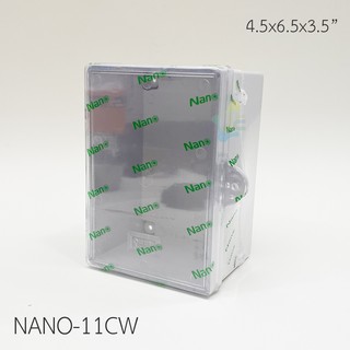 ตู้กันน้ำพลาสติก NANO ฝาใส สีขาว NANO-11CW ขนาด 118.5 x 168 x 92mm