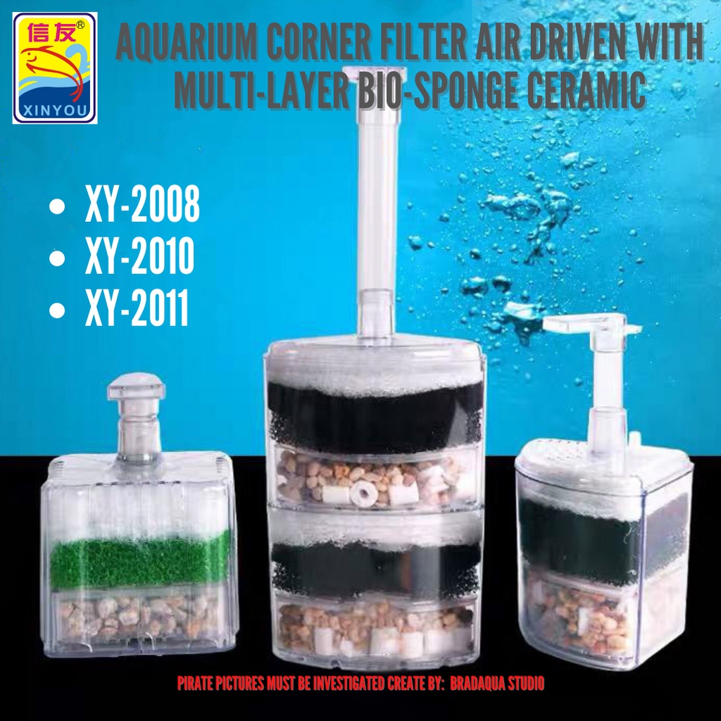 xy-2011 square bio sponge filter aquarium