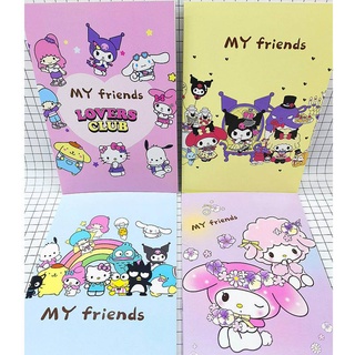 Sanrio mymelody Kuromi Cinnamoroll สมุดโน้ตไดอารี่ ขนาด A5 32 หน้า เครื่องเขียน สําหรับเด็กนักเรียน 4 ชิ้น