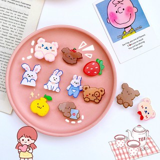 Bear &amp; Rabbit Brooch น่ารักญี่ปุ่น หมุดเข็มกลัด (ฟิล์มป้องกันบนพื้นผิว)