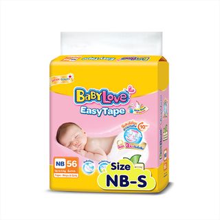 BABYLOVE EASY TAPE ผ้าอ้อมเด็ก เบบี้เลิฟ อีซี่ เทป ขนาดจัมโบ้ ไซส์ NB/S