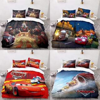 Ellen Cars Lightning McQueen Doc Hudson 3in1 ชุดเครื่องนอน ผ้าปูที่นอน ผ้าห่ม ห้องนอน ชุดซักได้