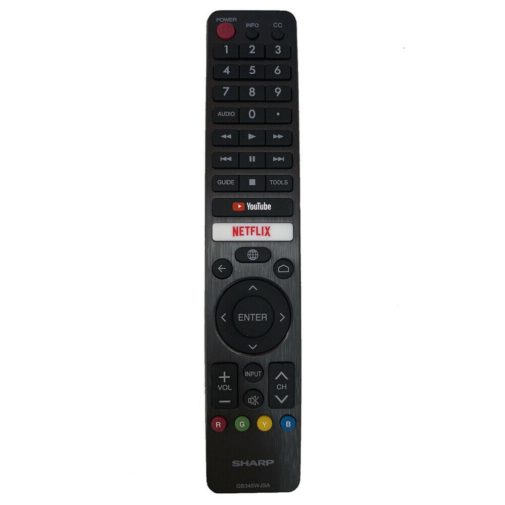 ใหม่ GB345WJSA สําหรับรีโมทคอนโทรลทีวี Sharp พร้อม Netflix Youtube GB346WJSA