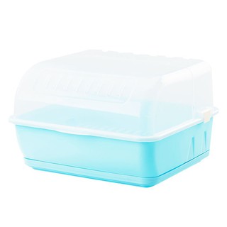 ถูกที่สุด✅  ที่คว่ำจาน มีฝาครอบ รุ่น 2408 สีฟ้า Dish Drying Rack w/ Cover No.2408 Light Blue Color