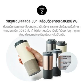 LocknLock กระบอกน้ำเก็บอุณหภูมิ Two Tone Lip Tumbler ความจุ 450 ml. รุ่น LHC4164