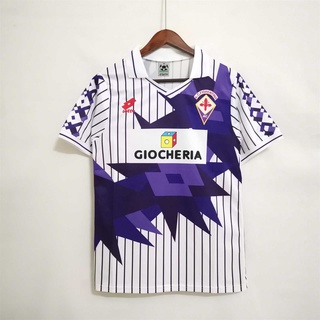 91-92 Fiorentina Home Away เสื้อฟุตบอลย้อนยุค Football