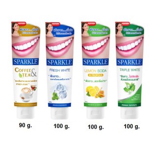 ยาสีฟัน sparkle extra fresh&amp;white 100 กรัม  มีหลายรสชาต การันตี  ขจัดคราบได้ดี