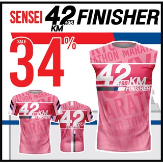 🌈โค้ดSENSEIOMGลด15%🌈เสื้อแขนสั้นพิมพ์ลาย(หน้า-หลัง) SENSEI ลายRUN-FINISHER13