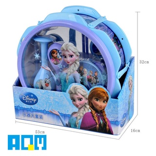 ♘AQM Disney Authentic Frozen Princess Elsa Drum Western Percussion Instrument Educational Toys Enlightenment Musical Ins