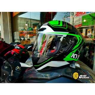 หมวกกันน็อค KYT รุ่น TT COURSE ลาย Overtech BLK/GREEN