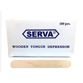 (ยกกล่อง 100 ชิ้น) ไม้กดลิ้น คุณภาพดี SERVA Wooden Tongue Depressor