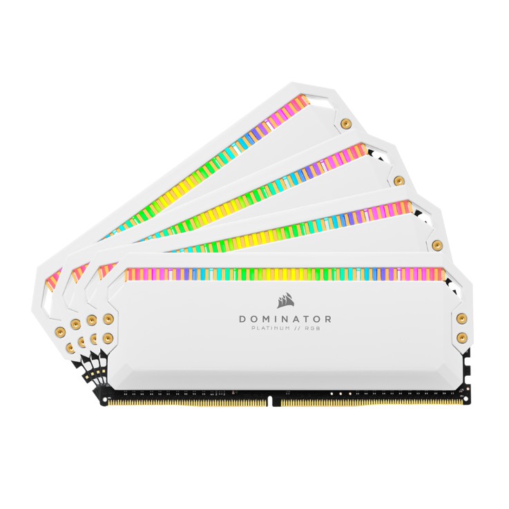 64GB (16GBx4) DDR4/3600 RAM PC (แรมพีซี) CORSAIR DOMINATOR PLATINUM RGB (WHITE) (CMT64GX4M4K3600C18W)