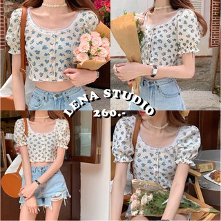 Lena Studio🌷พร้อมส่ง ♡ Floral Baby Top เสื้อแขนตุ๊กตาลายดอกน่ารักม้ากก💖