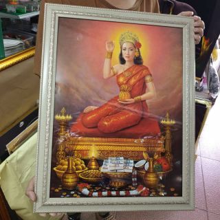 กรอบรูป นางกวักเรียกทรัพย์ ติดบ้าน ร้านค้า มีเก็บเงินปลายทาง