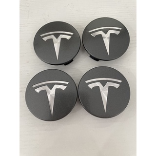 ฝาครอบดุมล้อรถยนต์ ลายโลโก้สัญลักษณ์ สีเทา สําหรับ Tesla Model 3 S X Y 56 มม. 4 ชิ้น