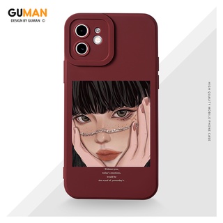 GUMAN เคสไอโฟน เคสซิลิโคนนุ่มขอบเหลี่ยมกันกระแทกการ์ตูนน่ารักตลก เคสโทรศัพท์ Compatible for iPhone 14 13 12 11 Pro Max SE 2020 X XR XS 8 7 6 6S Plus พลัส XYM534