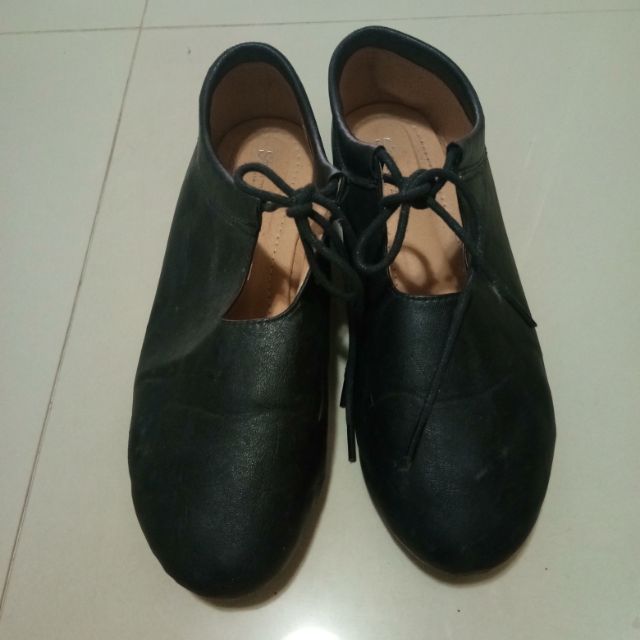 รองเท้าคัชชูส้นแบนเกาหลี สีดำ ไซส์ 39