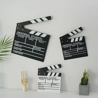 [ส่งด่วน] กระดานสเลทคัทฉากภาพยนตร์ หนังสั้น พร็อพถ่ายรูปมินิมอล สำหรับถ่ายหนัง สีดำและขาว Movie Slate Film