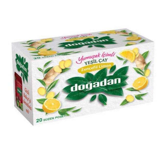 (พร้อมส่ง) Dogadan - ชาเขียว รสขิงและเลม่อน พร้อมชง (20 ซอง)