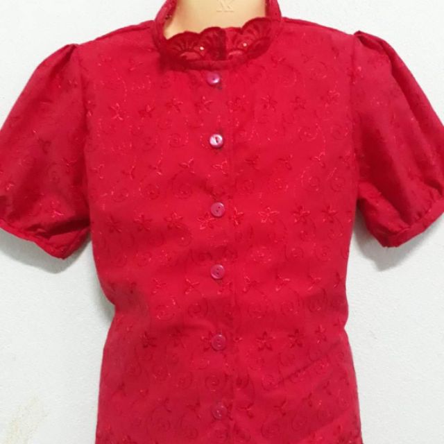 เสื้อ​ลูกไม้เด็ก​ผู้หญิง​ ​คอระบาย​ แขนจีบ แขนตุ๊กตา ครึ่งแขน