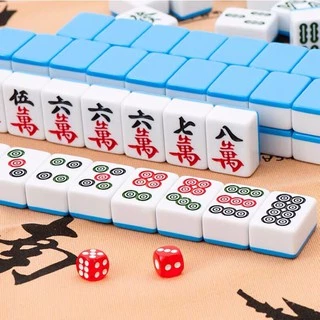 ไพ่นกกระจอกแท้.ขนาดใหญ่36mm（144ใบ)แถมลูกเต๋าMahjong.麻将牌、majiangไพ่นกกระจอก台湾麻将牌（送骰子）