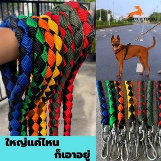 Singhthong สายจูงสุนัขใหญ่ สายจูงถัก เชือกจูงแบบถัก สายจูงหมาใหญ่ เหมาะกับสุนัขแรงเยอะ ตะขอแข็งแรง