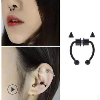 📍ส่งไว ภายใน 4 ชั่วโมง📍 จิวจมูก แฟชั่น จิล จิลจมูกชนิดไม่ต้องเจาะรู 1 ชิ้น จิลแบบเหล็ก เครื่องประดับ