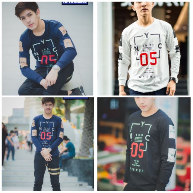 เสื้อยืดแขนยาว คอกลม 5th Avenue brand รุ่น out of frame