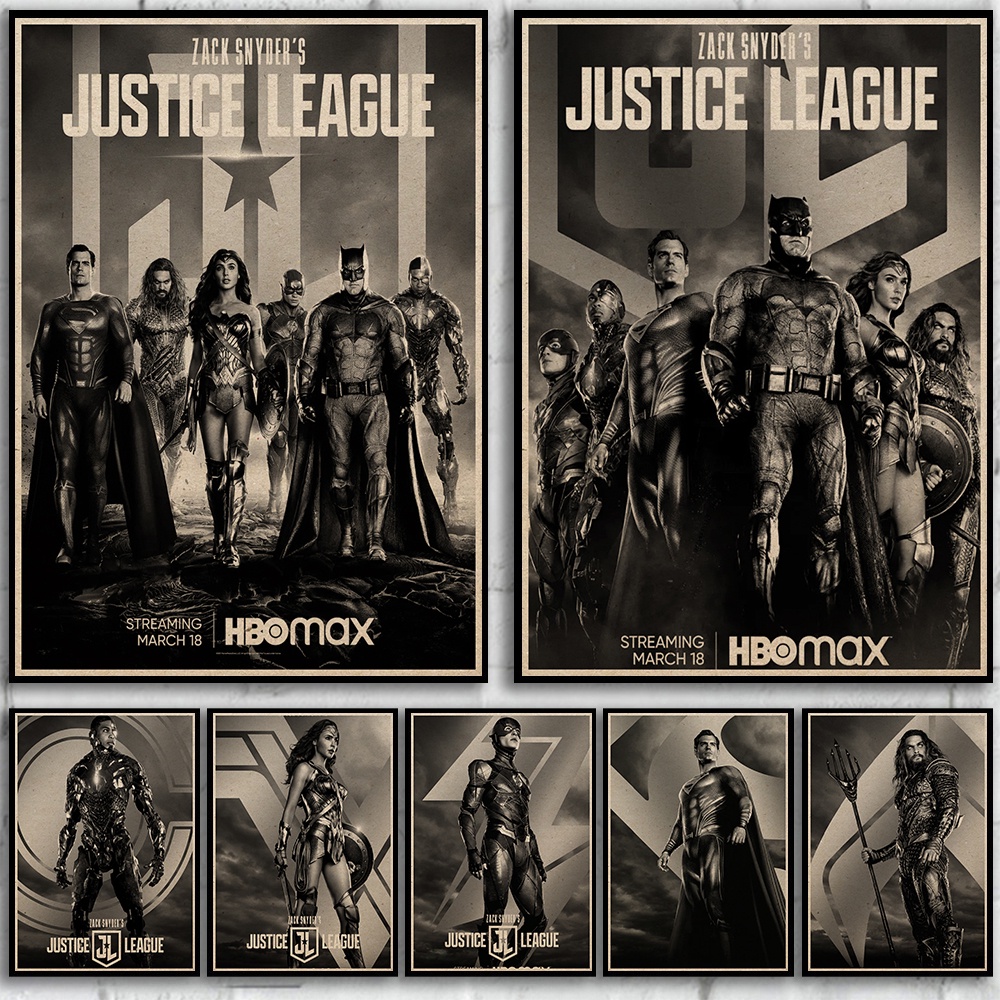 Sci Fi Action Movie Zack Snyders Justice League คุณภาพสูงกระดาษคราฟท์ Retro โปสเตอร์ห้องนั่งเล่นตกแต