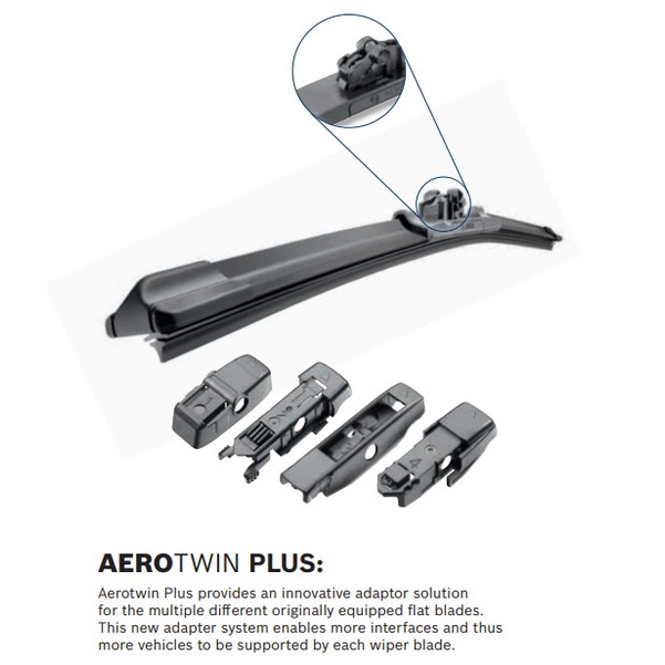 BOSCH AEROTWIN PLUS ใบปัดน้ำฝน คู่หน้า 23+26 Fit 2-1 Mercedes Benz GLE Class W166 year 2012-2016 - รูปที่ 4