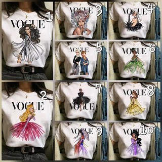 เสื้อยืดVOGUE เจ้าหญิงแฟชั่น นำเข้า Free size