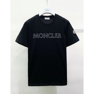 เสื้อยืดแขนสั้น พิมพ์ลายตัวอักษร Moncler Mouth Mouth สีขาว สีดํา แฟชั่นฤดูใบไม้ผลิ และฤดูร้อน สําหรับผู้หญิง