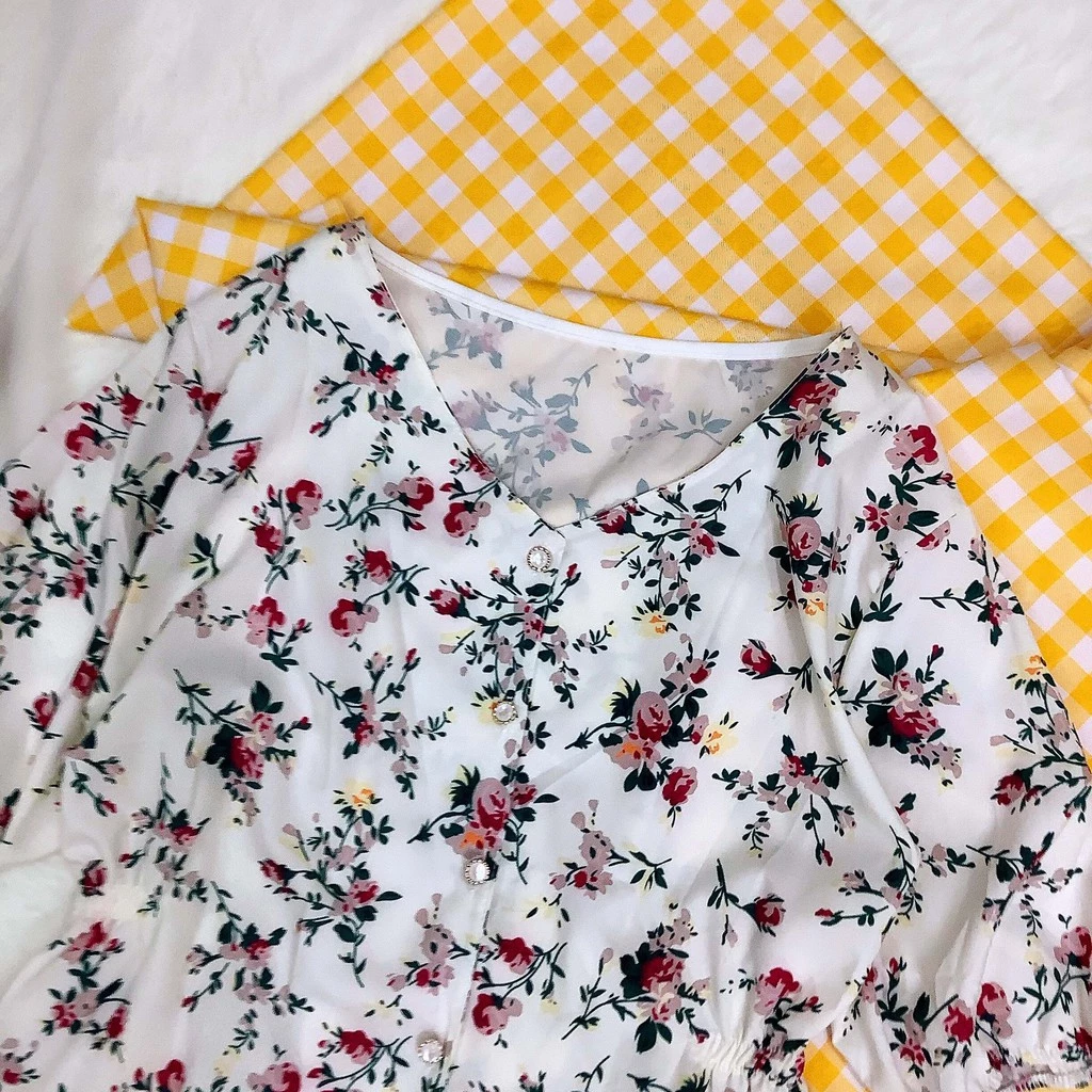 เสื้อเชิ้ตผญ เเฟชั่นเกาหลี เเขนสั้นผญ เเฟชั่นผญ เสื้อลายดอก227# thumbnail 7