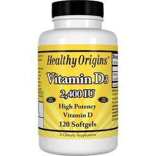 Healthy Origins, Vitamin D3, 2,400 IU, 120 Softgels