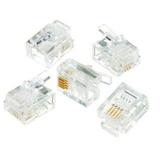 Di shop 50หัว หัวโทรศัพท์ 6P4C (RJ11 แบบ4เขี้ยว) Modular jack for TEL RJ11