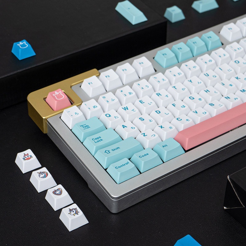 132 คีย์โปรไฟล์เชอร์รี่ PBT Keycap GMK Unicorn DYE-SUB ภาษาอังกฤษที่กําหนดเองบุคลิกภาพ Keycaps สําหร