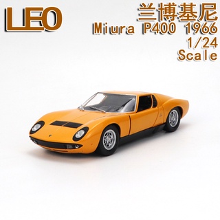 โมเดลรถยนต์ Leo 1/24 Lamborghini Miura P400-1966 อัลลอยด์ แบบเปิดได้ สไตล์คลาสสิก