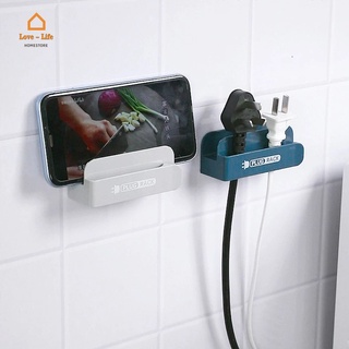 Multi-Function Wall Mounted Plug Organizer Rack / Remote Control Mobile Phone Charging Holder