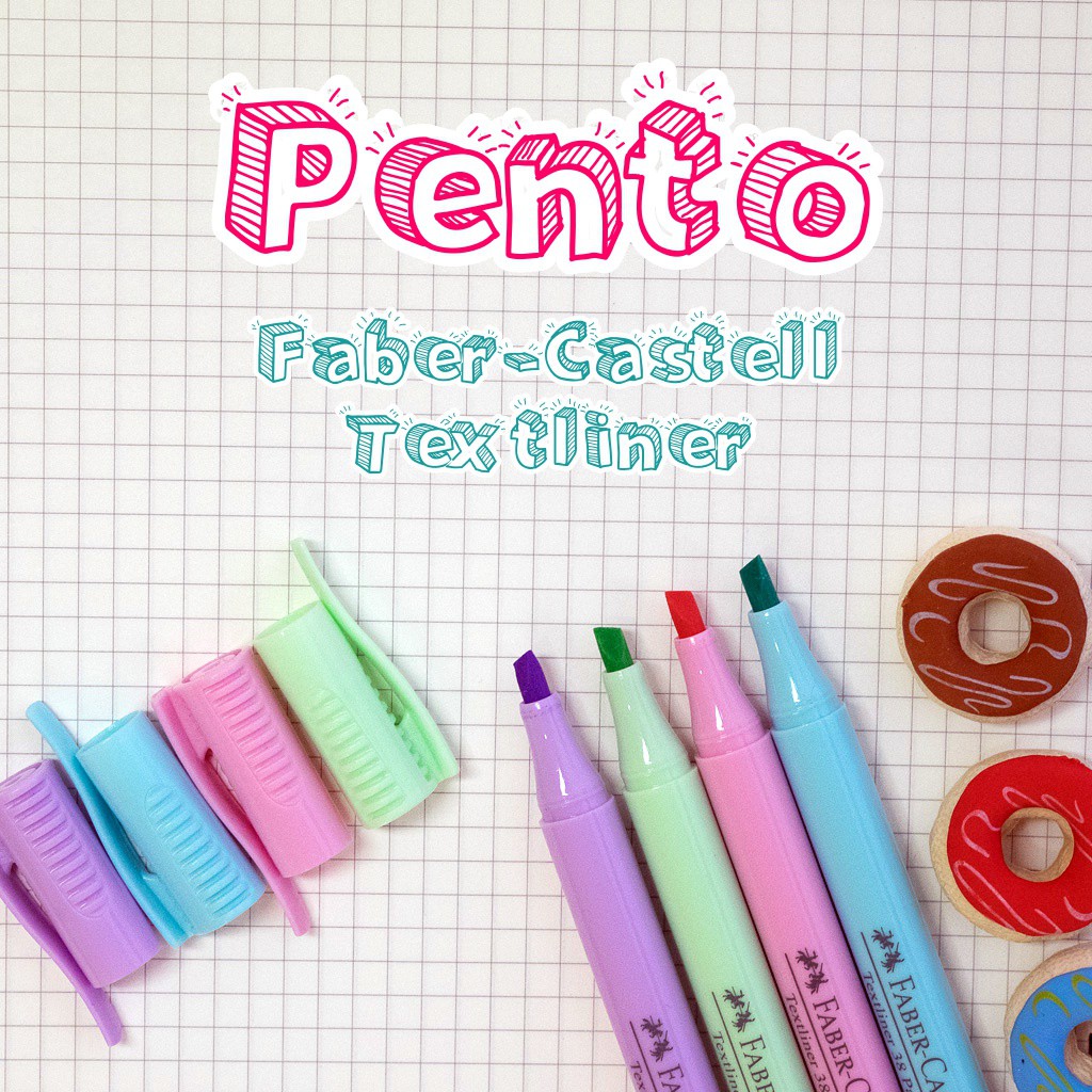 Pento ปากกาไฮไลท์ เน้นข้อความ FABER CASTELL Textliner Pastel Colors