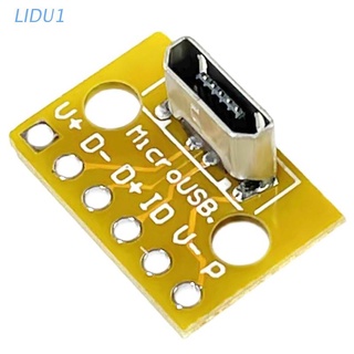 LIDU1  180 Degree Vertical Micro USB Female Head A Connector Port Socket PCB Converter Accessories Welding &amp; Soldering Prop