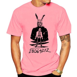 เสื้อยืดผ้าฝ้ายพิมพ์ลาย เสื้อยืด พิมพ์ลายภาพยนตร์ Donnie Darko Frank Rabbit Bunny Time Travel 28 06 42 12 สําหรับผู้ชาย