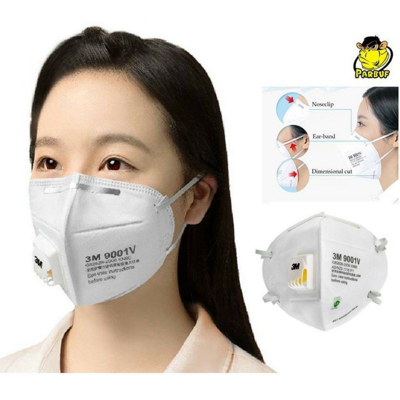 3M 9001v หน้ากาก mask มีวาล์ว คาดหู พร้อมส่ง ของแท้💯%
