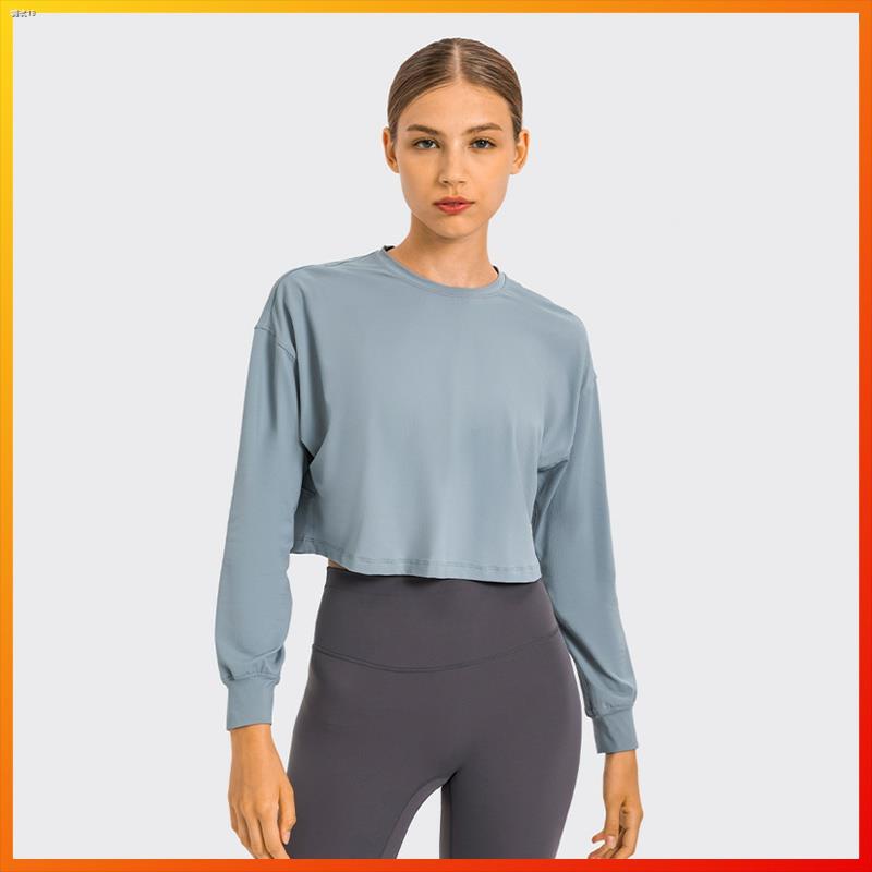 Lululemon เสื้อแขนยาวคอกลมใส่เล่นโยคะสําหรับผู้หญิง Ds124