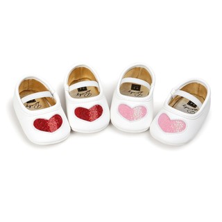 Cute Baby Girls Cotton Heart pattern Soft Bottom Princess First Walker Shoes