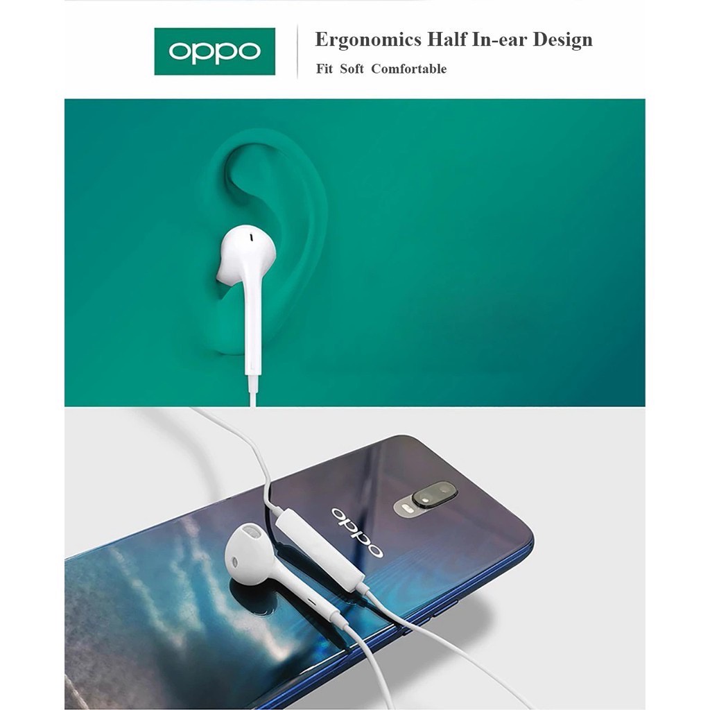 หูฟังออปโป้ OPPO MH-135 ของแท้ เสียงดีมีคุณภาพ มีไมค์โครโฟนในตัว ช่องเสียบแจ็คกลม3.5m รับประกัน 1ปี